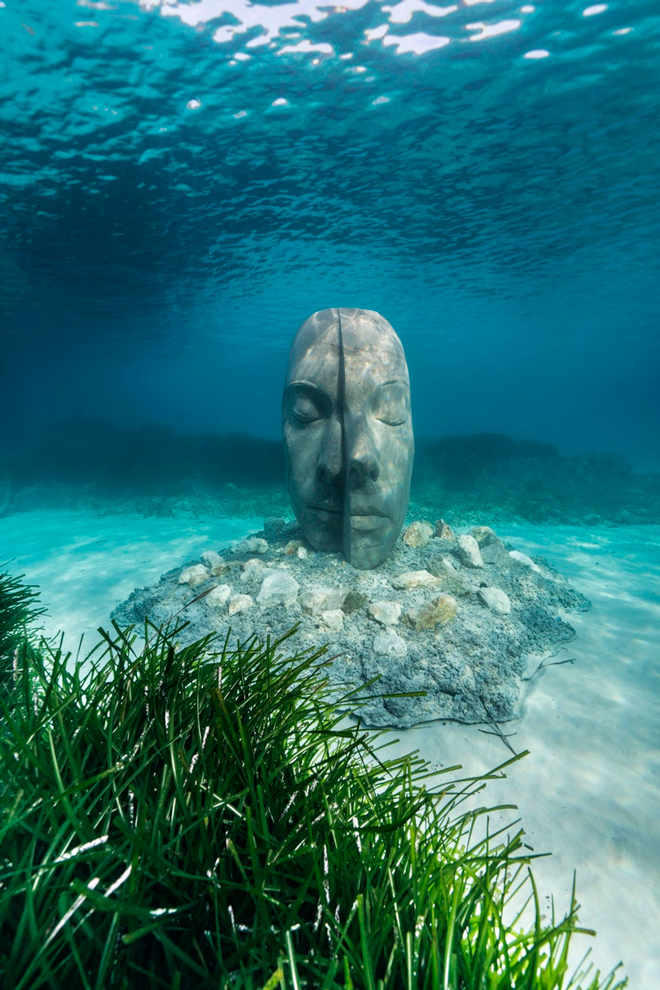 La máscara del mar en el fondo del Mediterráneo, Jason de Caires Taylor, museo subacuático, Cannes