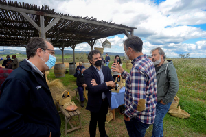 Los viticultores muestran al Secretario Autonómico de Turismo, Francesc Colomer,  la amenaza de fondos de inversión en el paisaje de Terres dels Alforins